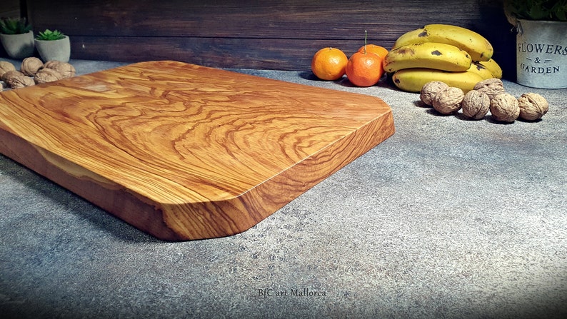 Large Charcuterie Board Handmade Olive Wood, Big Cutting Boards Wooden Large, Charcuterie Serving of Large Size and Unique Design image 4