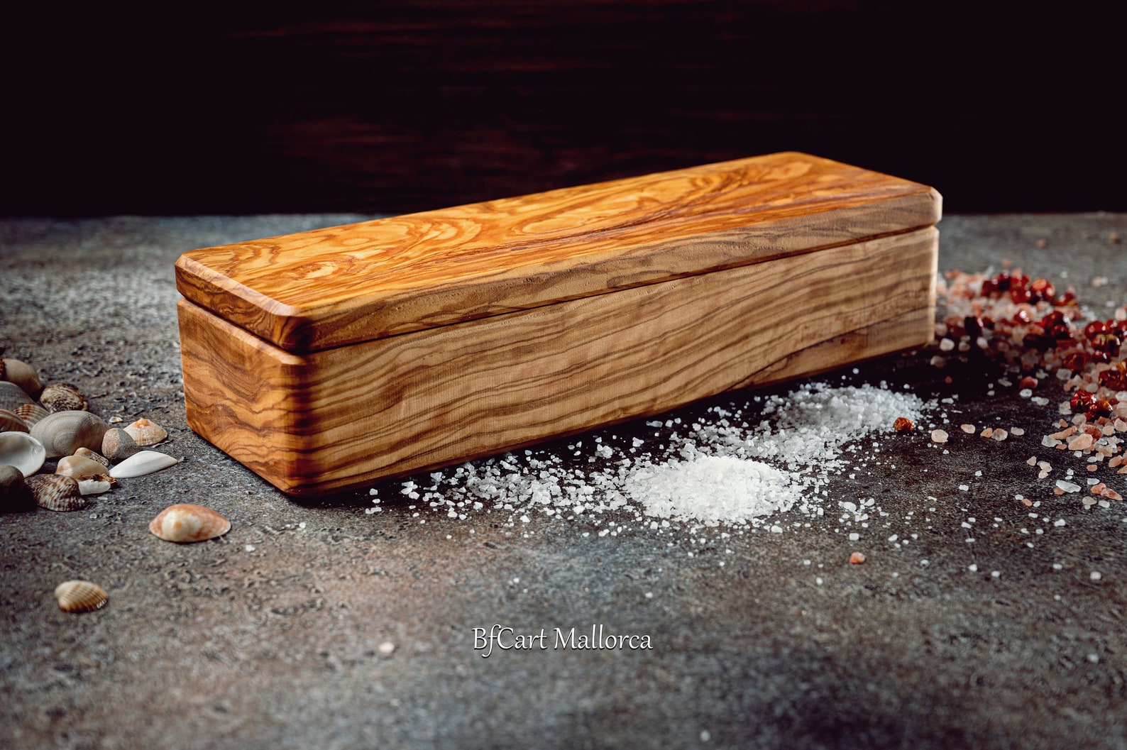 Olive Wood Salt Box With a Lid Kitchen Salt Box Large Salt Etsy Canada