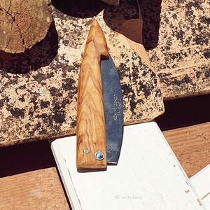 Folding Pocket Knife Olive Wood, Fishing Knife, Hiker Knife, Handmade Pocket Knife, Father's Day Gift, Field Knife, Pocket Fisherman's Knife image 9