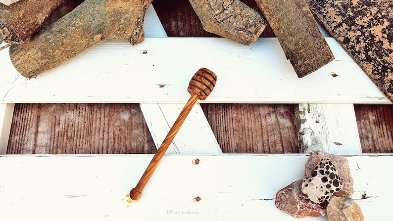 2 Honey Spoon Wood Honey Dipper Dipper Honey Wooden Dipper Honey Natural Honey Drizzle Honey Server Honey Dip Wood Stick Honey Spoon