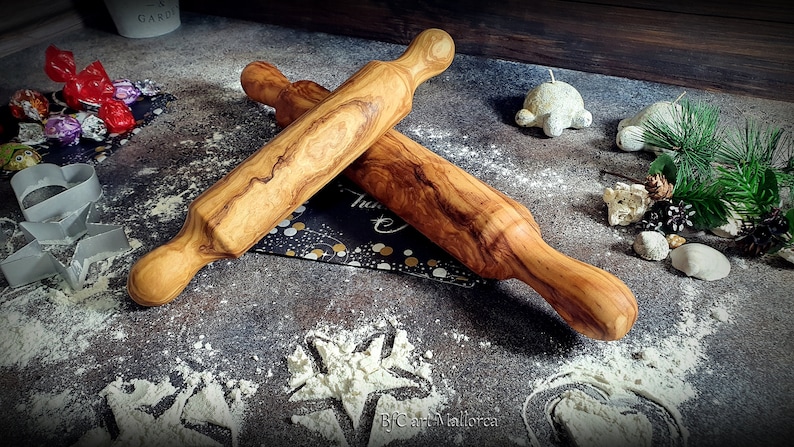 BfCartMallorca Olive Wood Rolling Pin - Thumbnail 3