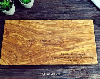 Personalized Olive Wood Cutting Board, Engraved for New Home
