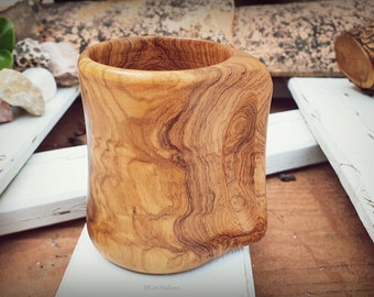 Mug en bois d'olivier avec anse, mug avec anse pour le café, tasses faites à la main pour infusion, tasse sans plastique, tasse écologique, gobelet chope