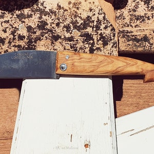 Folding Pocket Knife Olive Wood, Fishing Knife, Hiker Knife, Handmade Pocket Knife, Father's Day Gift, Field Knife, Pocket Fisherman's Knife image 6
