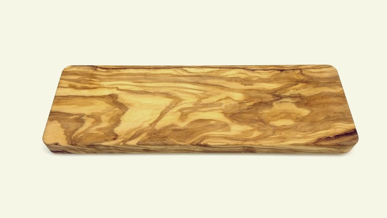 Madera De Olivo Tabla De Cortar De Tunecina - Hecha A Mano, 35-38 Cm, Ideal Para Servir Y Cortar Tabla Cortar
