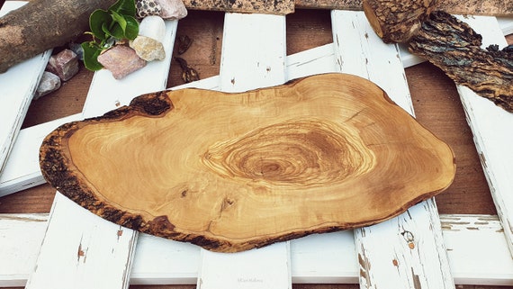 Natural Large Cutting Board, Rustic Olive Wood Cutting Board