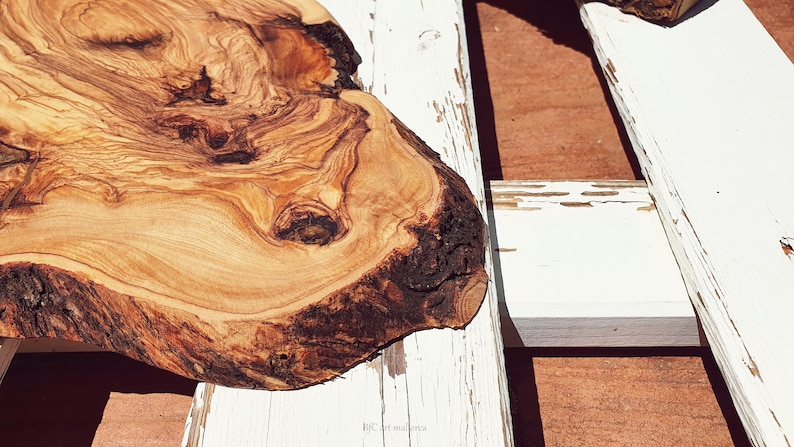 Large Rustic Olive Wood Cutting Board With Handle, Live Edge Cheese Board, Natural Cutting Board for Deli, Extra Rustic Board, Country Home