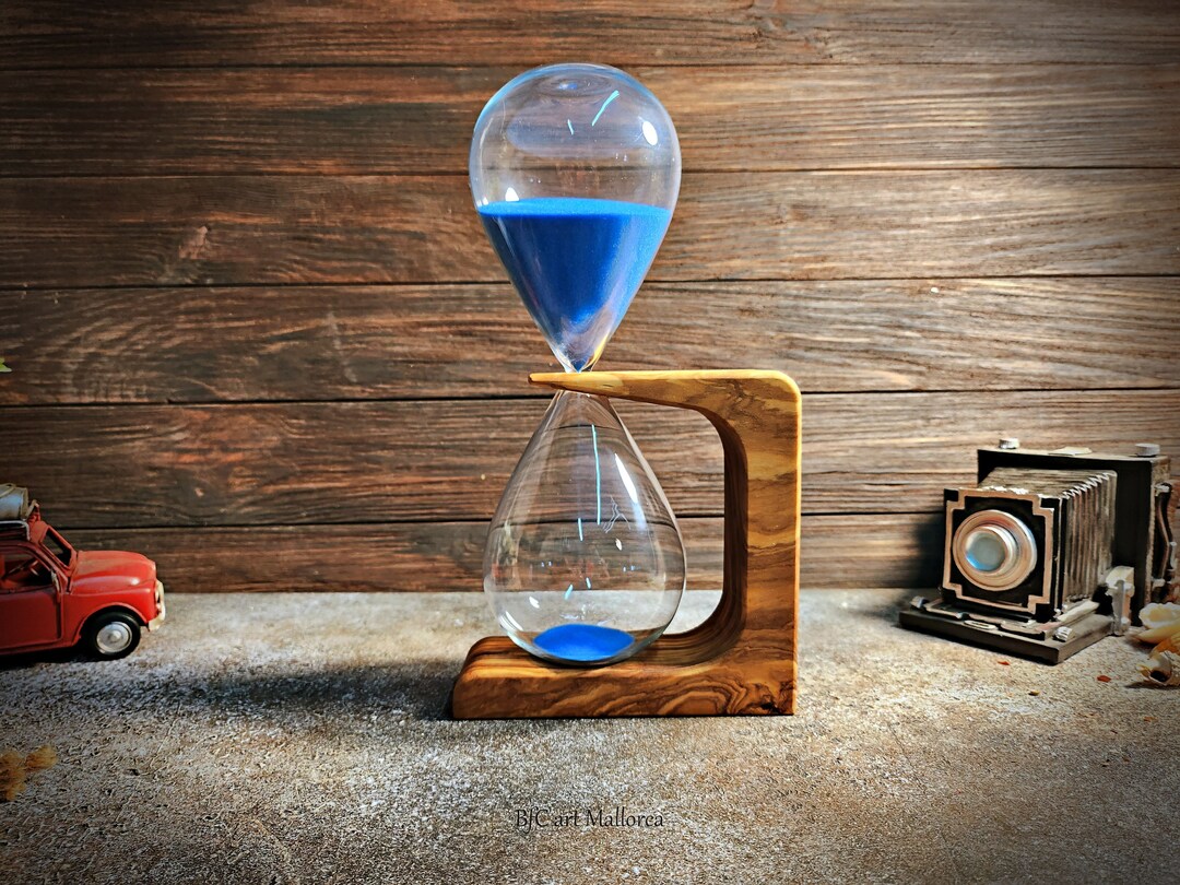 Temporizador de reloj de arena de 50 minutos en madera de olivo