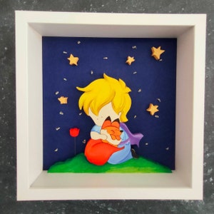 Handmade Little Prince Picture with LED Light for Nursery Decor, Little Prince Nursery Art with LED Light, Little Prince Framed Wall Art