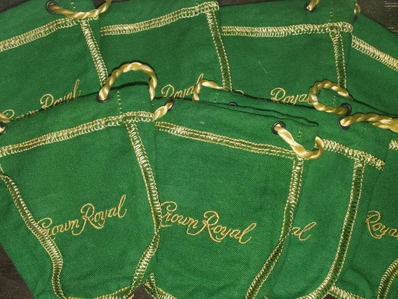 Lot of 50 Crown Royal 50ml Green Drawstring Mini Shooter Bags Small Tiny 4"