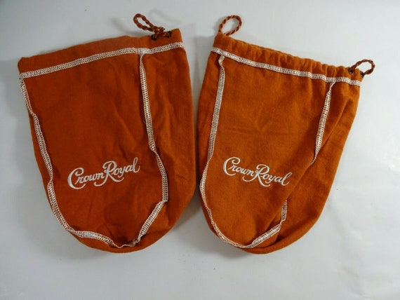 2 Crown Royal Orange Salted Caramel Bags No Snowflake (8-9")