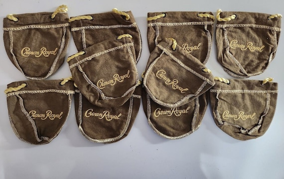 Crown Royal 50ml Vanilla Drawstring Mini Shooter Bags Small Tiny 4" Your Choice of Quantity