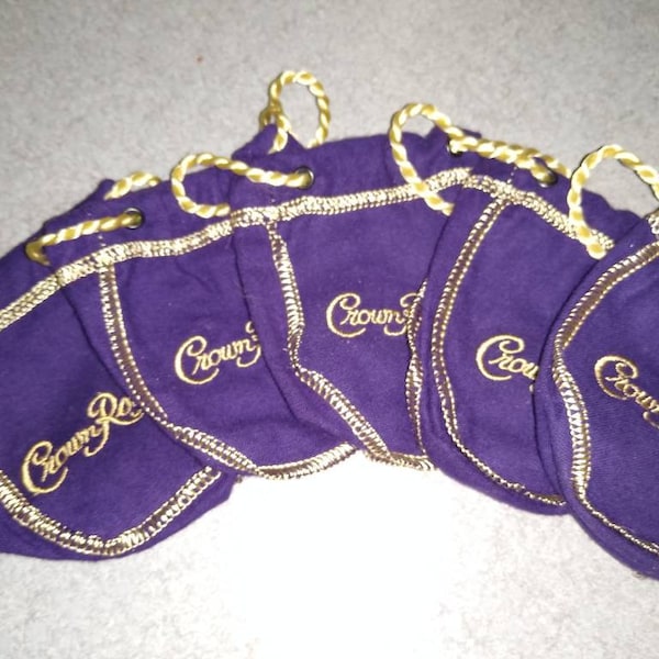 Crown Royal 50ml Purple Drawstring Mini Shooter Bags Small Tiny 4" Your Choice of Quantity