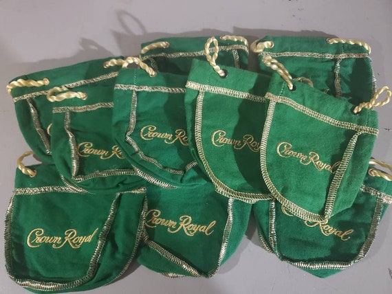 Crown Royal 50ml Green Drawstring Mini Shooter Bags Small Tiny 4" Your Choice of Quantity