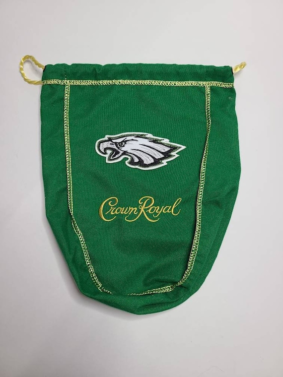 Custom Crown Royal Bag Green w/ Philadelphia Eagles Patch
