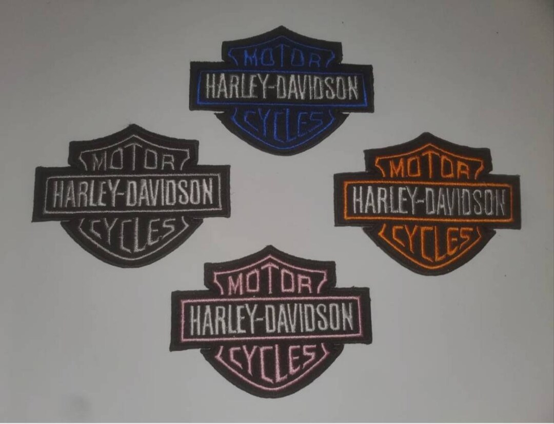 Lot of 4 Mix Color Embroidered Iron on Harley Davidson Patches Etsy