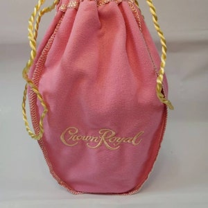 Crown Royal Pastel Pink Drawstring Bag 9" inch Sized 750ml for Crafts, storage Etc