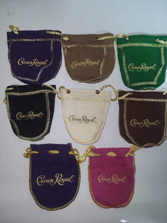 Crown Royal Mini Drawstring Bags Small Shooter (50ml) Tiny 4" Your Choice of Color Purple, Black, Green, Vanilla, Rye