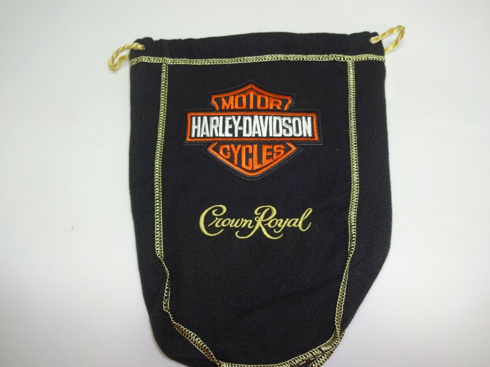Crown RoyalBlack Bag w/ Custom Harley Davidson Patch(89)