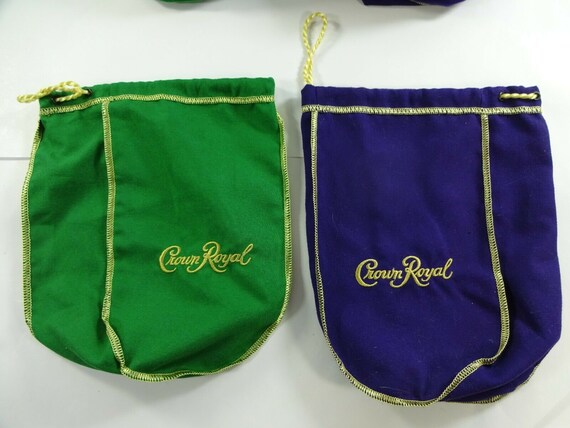 2 Crown Royal Bags 1 Green & 1 Purple (8-9")