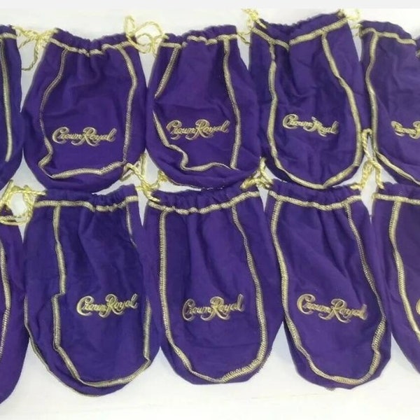 Lot of 10 Crown Royal Purple Bags