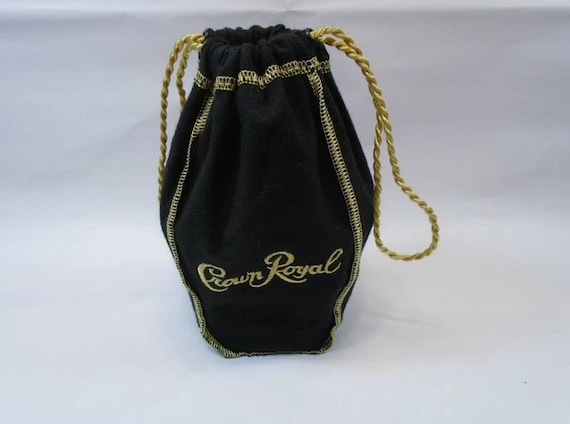 Crown Royal Pint Size Black Bags w/ Drawstring Small 375ml size, 7" long. Your Choice of Quantity: 2, 4, 6, 10, or 20 Bags!