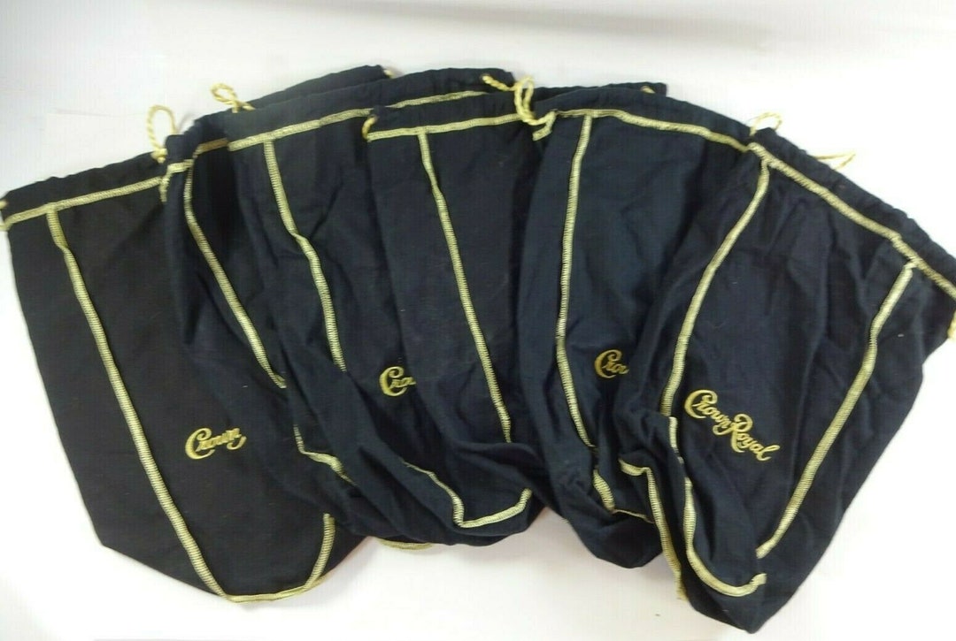 Lot of XL Black Crown Royal Cloth Drawstring Bags for Crafts Etc 1.75 L ...