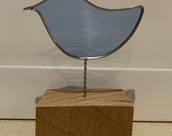 Light Blue Stained Glass Bird