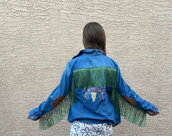 Fringe Denim Shirt - Etsy