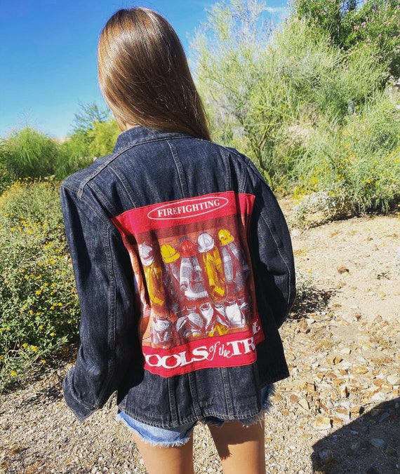 Firefighter Denim Jacket | Etsy