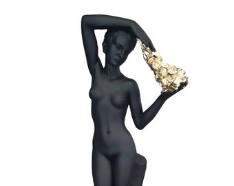 Aphrodite Goddess Statue made of Alabaster Black Gold Color