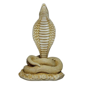 Cobra Snake Sculture Aged Patina Statue 26cm