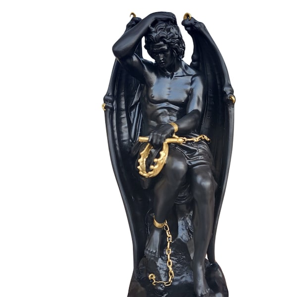 Lucifer Statue Mythology Marble Sculpture Exact Museum Replica