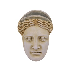 Artemis Diana Goddess Bas Relief Wall Mask Plaster Sculpture