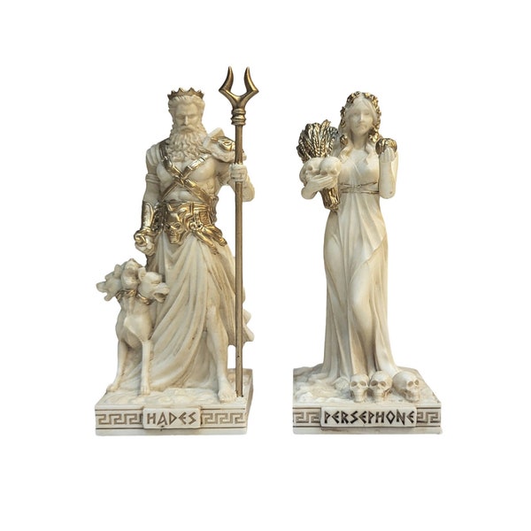 Hades and Persephone Goddess of Underworld Mini Statue Greek Mythology Sculpture