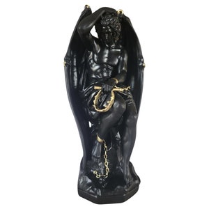 Lucyfer Statuetka Diabeł Demon Rzeźba 23 cm Czarne Złoto