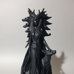 Hecate Goddess of Magic Black Statue Handmade Sculpture 25cm