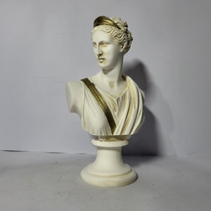 Artemis Diana Goddess patina color Bust Statue 14.50cm