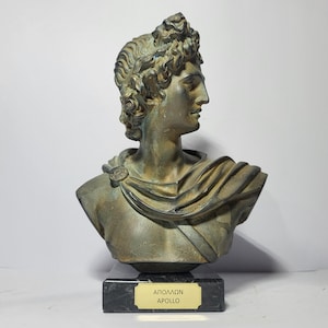Apollo Belvedere Bust Statue Replica Sculpture 24cm Museum Color