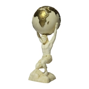 Atlasbeeld Titan God albasten sculptuur 16 cm