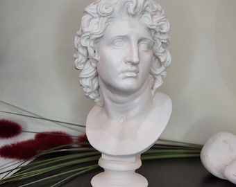 Alexander The Great Bust Statue as Helios Museum Replica Sculpture 20cm
