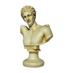 Hermes Mercury God Bust Head Statue vintage patina statue 16cm