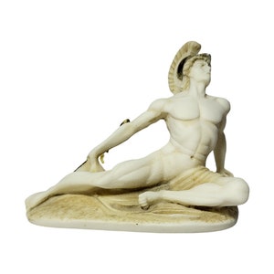 Statua della Morte di Achille, replica del museo, scultura in patina, 10,50 cm
