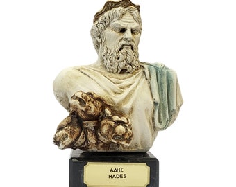 Hades Bust Statue Greco-Roman God of Death and Underworld vintage color statue 13cm