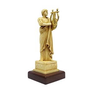Apollo God Statue vintage Patina color statue 16cm Wooden Base