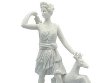 Artemis Diana Sculpture Greek Roman Mythology Goddess Marble Handmade Figure Statue 15cm