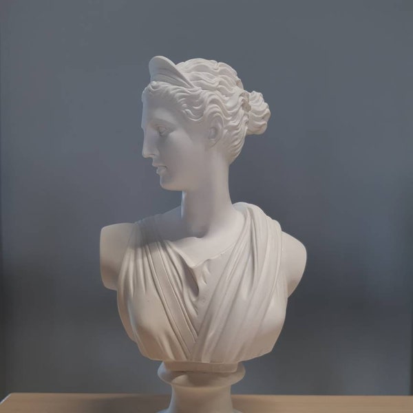 Artemis Diana Sculpture en buste de déesse grecque romaine Statue grecque faite main 15 cm