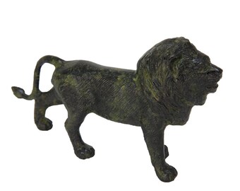 Ancient Greek Lion Bronze Statue Hellenic Animal Sculpture Museum Style Replica