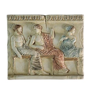 Greek Gods Relief Sculpture Zeus Apollo Artemis Wall Panel Mythology Plaque Classical Deities Decor
