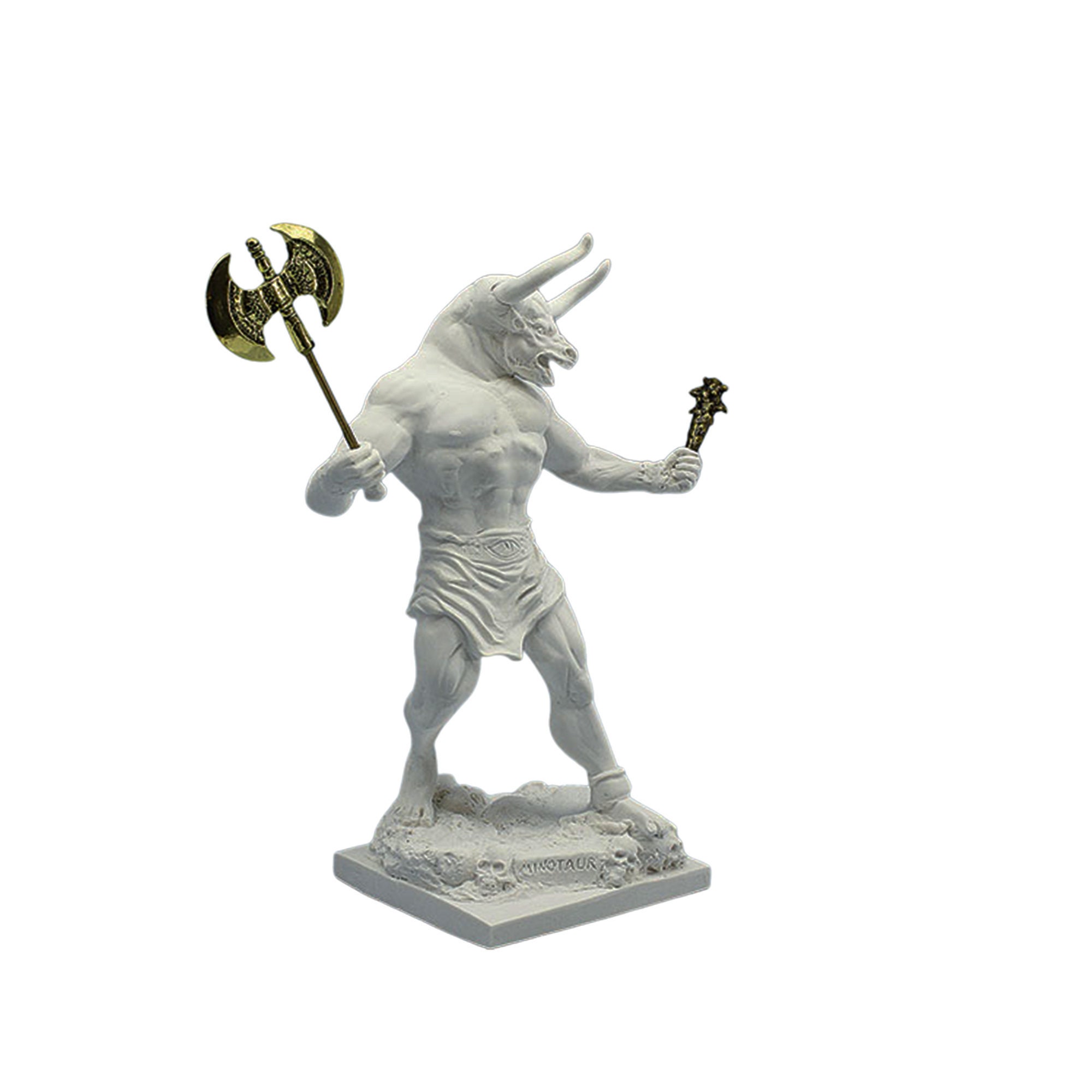 Minotaur Statue Ancient Greek Mythological Cretan Bull Monster Sculpture  28cm - 11"
